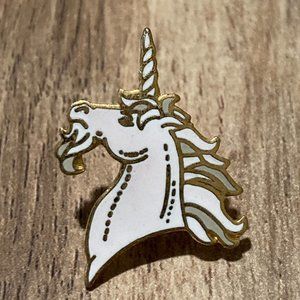 Vintage Retro Gift Creations Gold Tone & Metallic Enamel Unicorn Pin Brooch